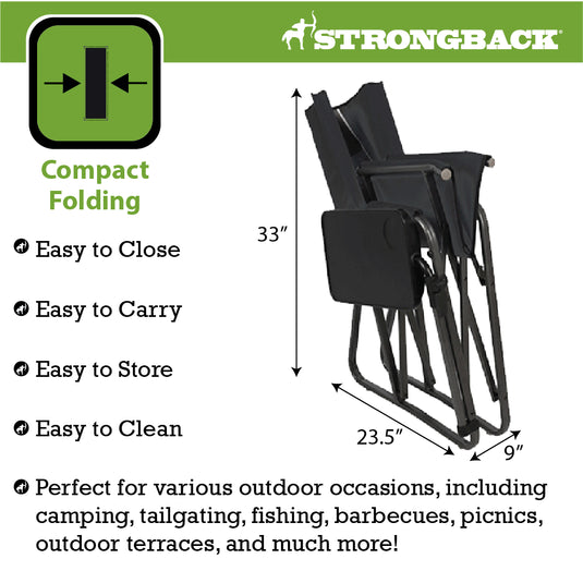 STRONGBACK Director Chair folded chair measurements