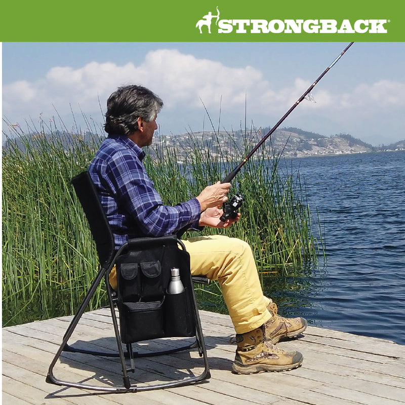 Load image into Gallery viewer, STRONGBACK Rocking Director Chair with Large Cup Holder Pocket
