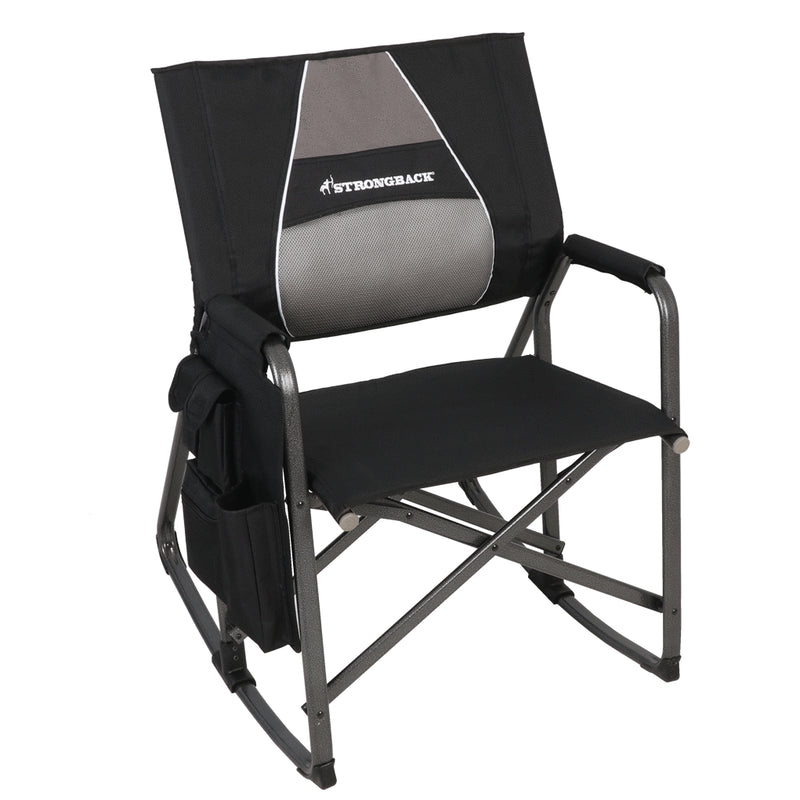 Load image into Gallery viewer, STRONGBACK Rocking Director Chair with Large Cup Holder Pocket