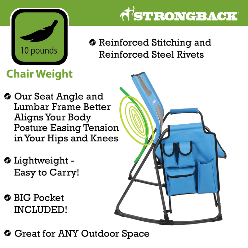 Load image into Gallery viewer, STRONGBACK Rocking Director Chair with Large Cup Holder Pocket
