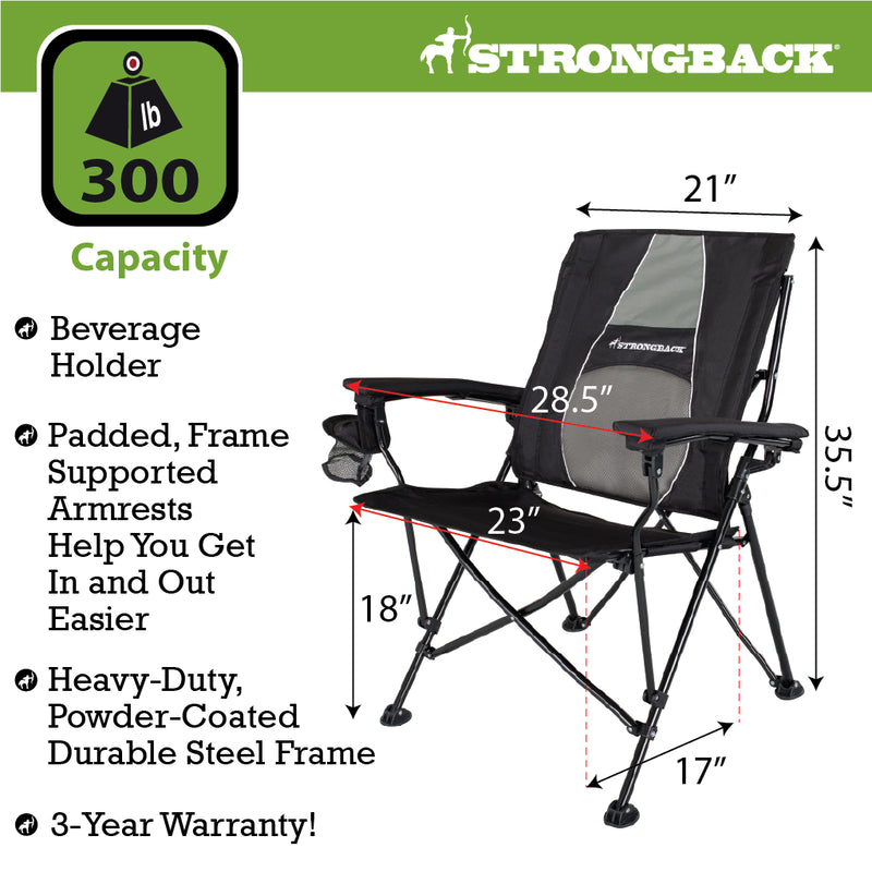 Load image into Gallery viewer, STRONGBACK Elite Chair measurements
