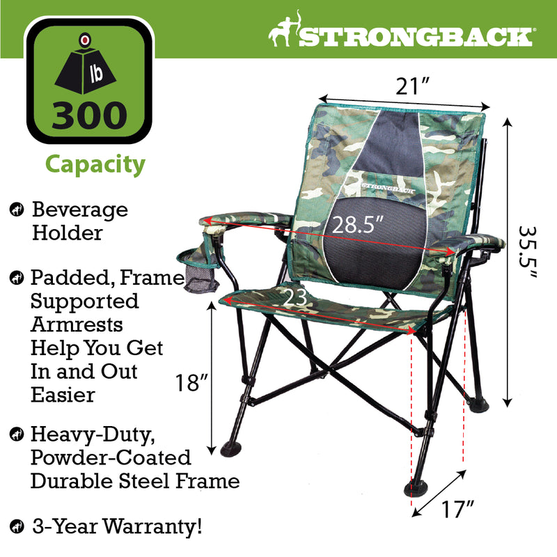 Load image into Gallery viewer, STRONGBACK Elite Chair measurements
