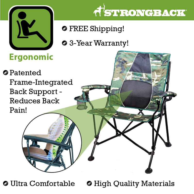 Load image into Gallery viewer, STRONGBACK Elite Chair - Camo - ergonomic details
