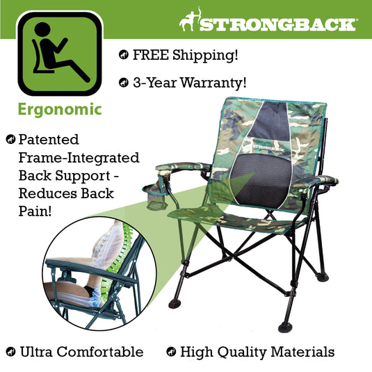 STRONGBACK Elite Chair - Camo - ergonomic details