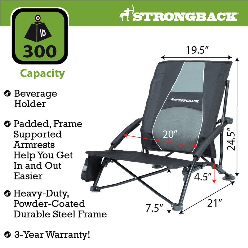 Load image into Gallery viewer, STRONGBACK Low Gravity Beach Chair
