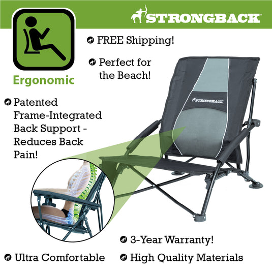 STRONGBACK Low Gravity Beach Chair