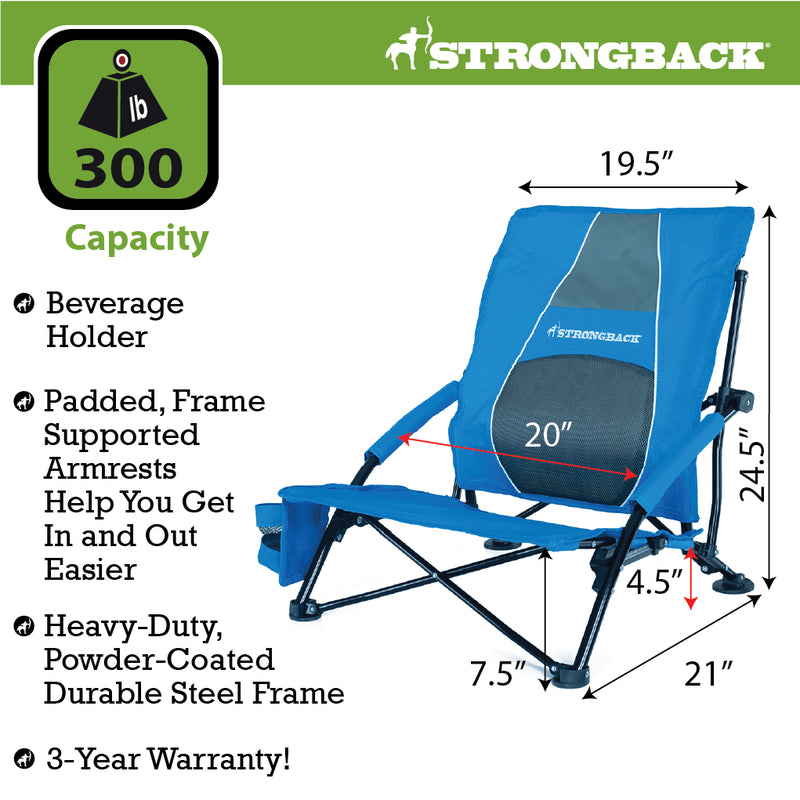 Load image into Gallery viewer, STRONGBACK Low Gravity Beach Chair
