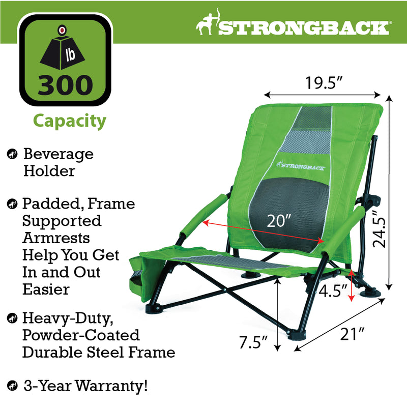 Load image into Gallery viewer, STRONGBACK Low Gravity Beach Chair