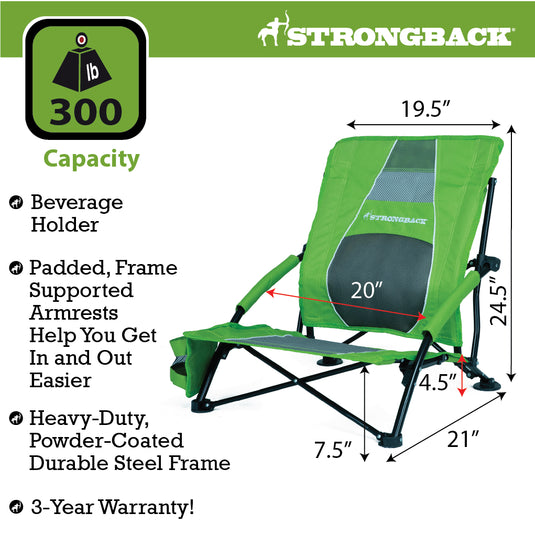 STRONGBACK Low Gravity Beach Chair