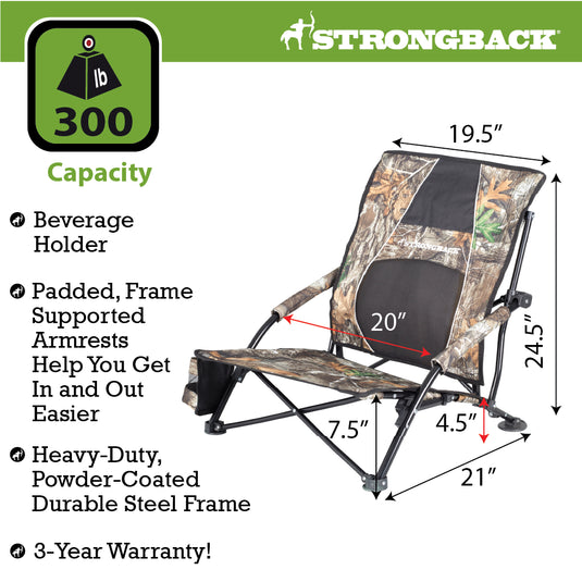 STRONGBACK Low Gravity Hunting/Turkey Chair: Real Tree