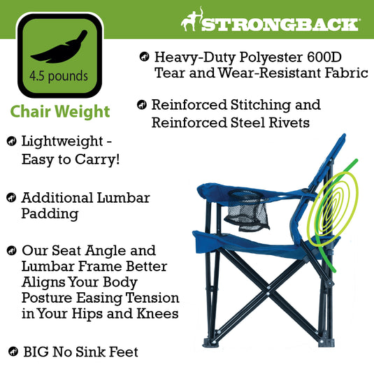 STRONGBACK Prodigy Kids Chair weight and fabric details