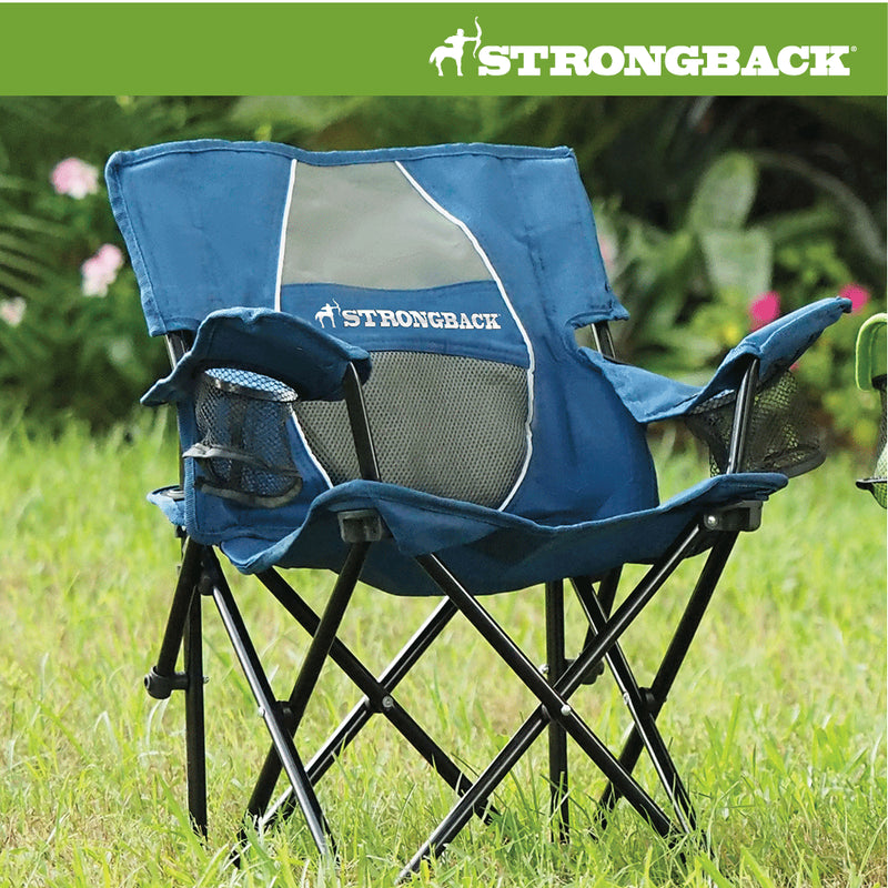 Load image into Gallery viewer, STRONGBACK Prodigy Kids Chair Blue Sitting in the grass
