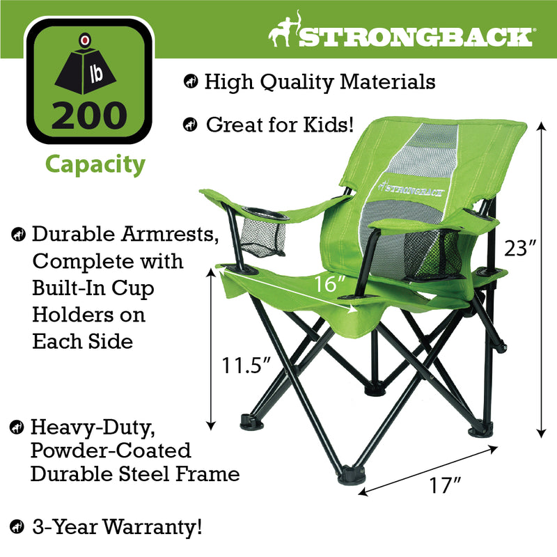 Load image into Gallery viewer, STRONGBACK Prodigy kids chair measurements
