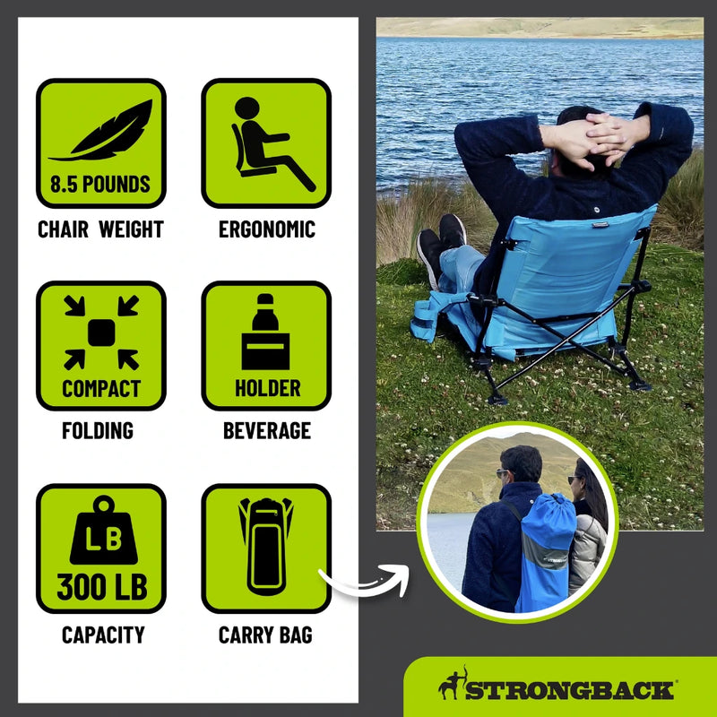 Load image into Gallery viewer, STRONGBACK Low Gravity Beach Chair
