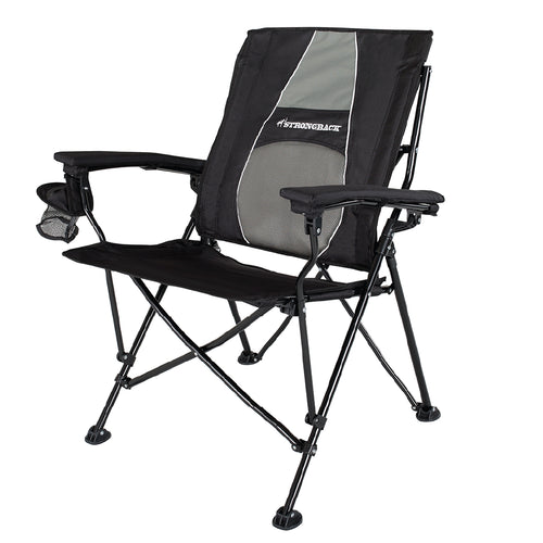 STRONGBACK Elite - Black/Grey Camping Chair - The Ultimate in Comfort and Ergonomics