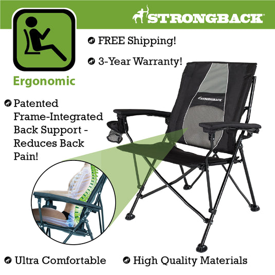 STRONGBACK Elite Chair - BLACK - ergonomic details