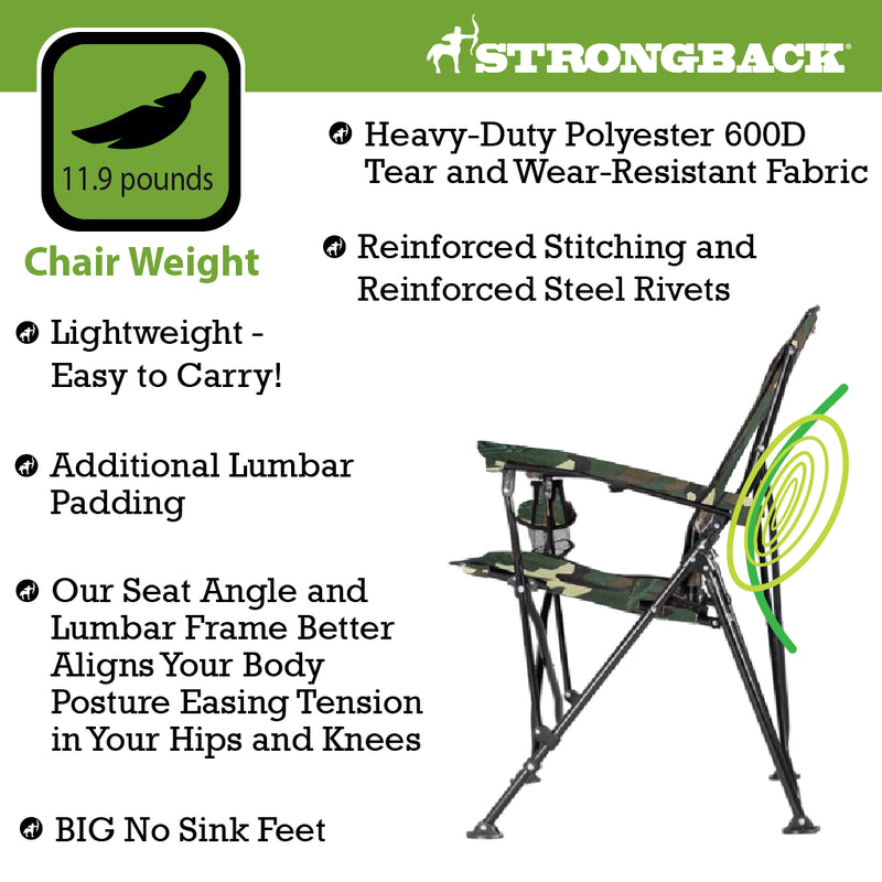 Load image into Gallery viewer, STRONGBACK Elite - Hunting Chair - Camo Camping Chair - The Ultimate in Comfort and Ergonomics
