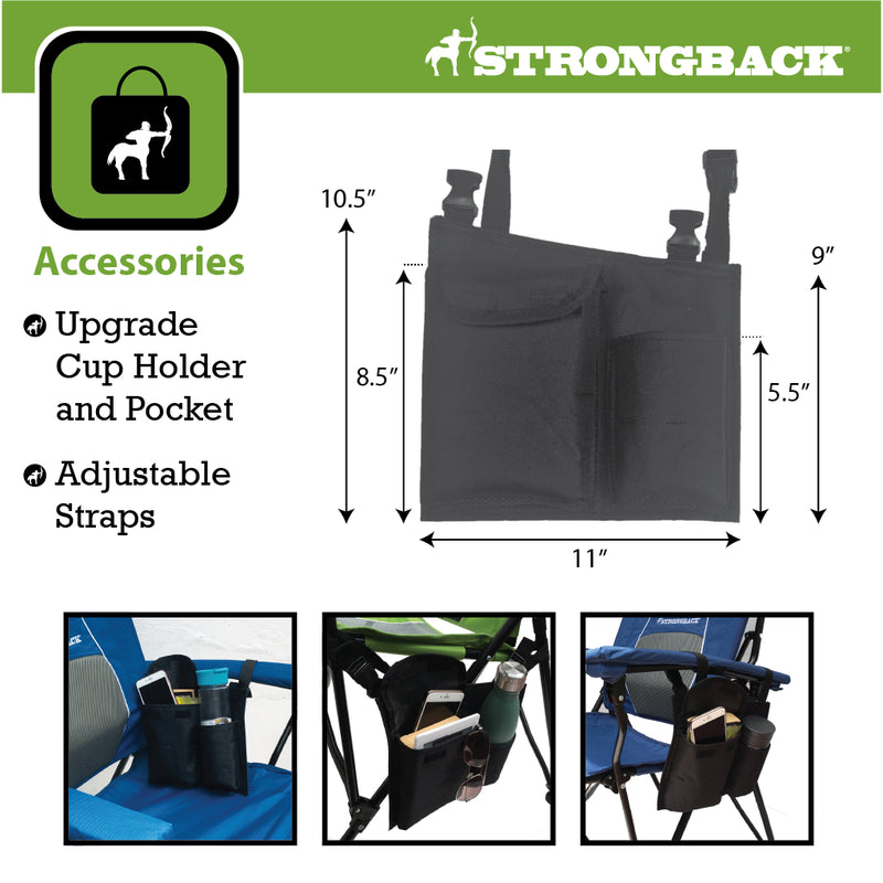 Load image into Gallery viewer, STRONGBACK Elite Chair with extra cup holder accessory
