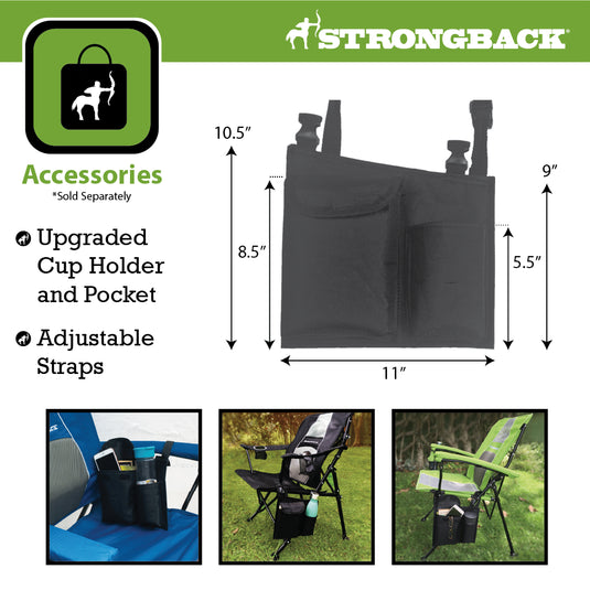 STRONGBACK Guru XL - Blue/Black - The Ultimate Camping Chair for Big and Tall Individuals