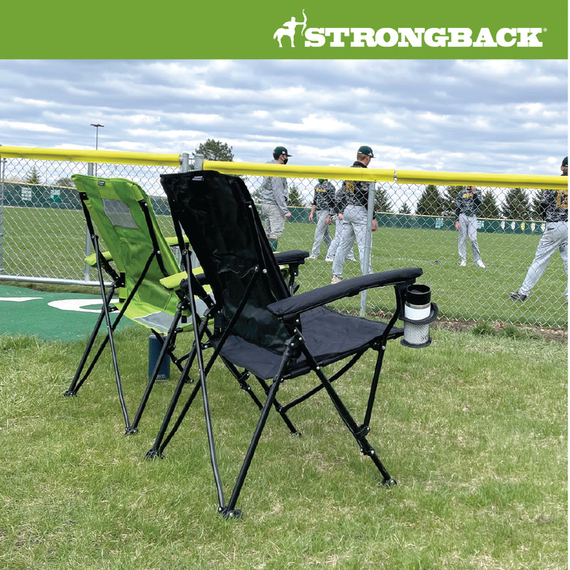 Load image into Gallery viewer, STRONGBACK Elite - Lime Green/Grey Mesh Camping Chair - The Ultimate in Comfort and Ergonomics
