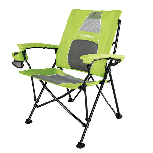 STRONGBACK Elite - Lime Green/Grey Mesh Camping Chair - The Ultimate in Comfort and Ergonomics