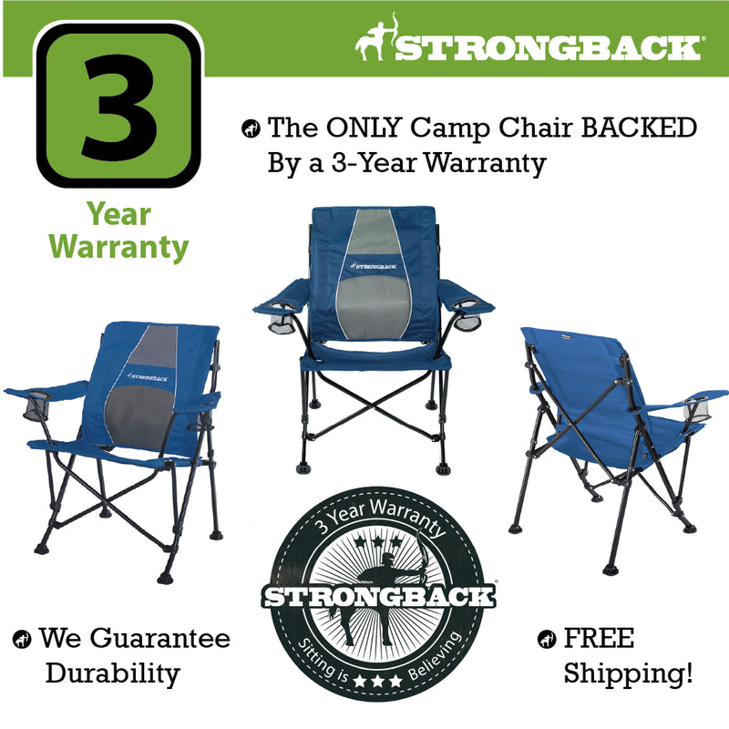 Load image into Gallery viewer, STRONGBACK GURU - Navy/Grey Camping Chair - Your Ultimate Ergonomic Folding Camping Chair
