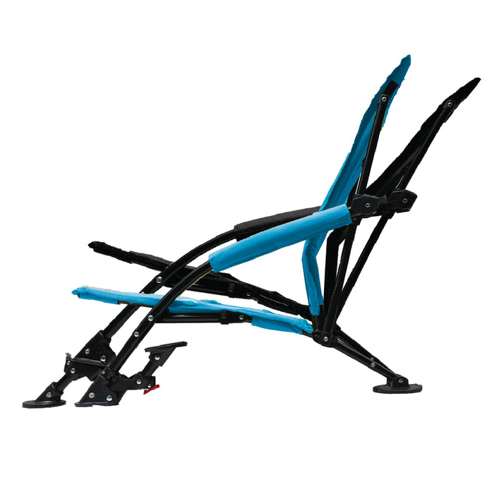 STRONGBACK Low G Recliner Beach Chair - Blue/Grey - Experience Ultimate Comfort and Relaxation