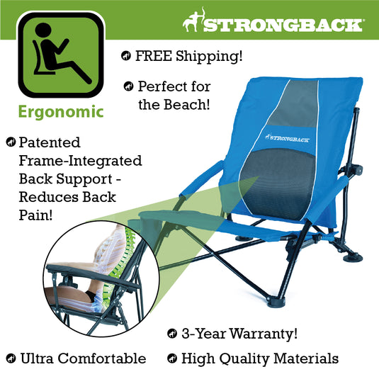 STRONGBACK Low Gravity Beach Chair