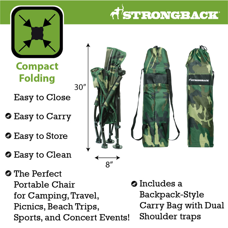 Load image into Gallery viewer, STRONGBACK Low Gravity Beach Chair- Turkey Chair/Camo - Experience Ultimate Comfort and Relaxation
