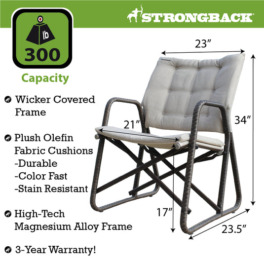 STRONGBACK Patio Chair: Experience Luxury and Comfort in a Folding Patio Chair