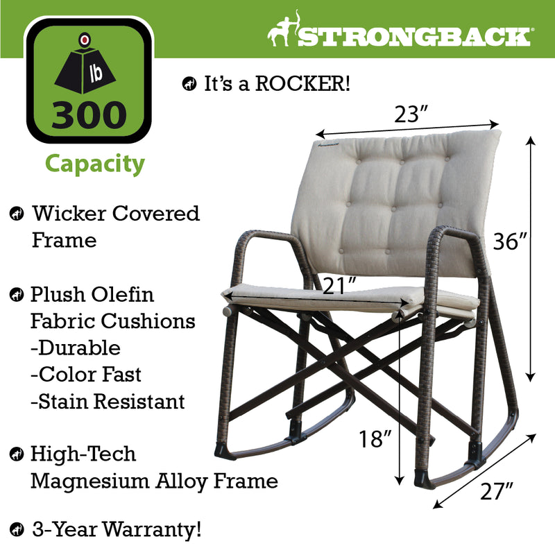 Load image into Gallery viewer, STRONGBACK Folding Patio Rocker: Experience Ultimate Comfort and Luxury

