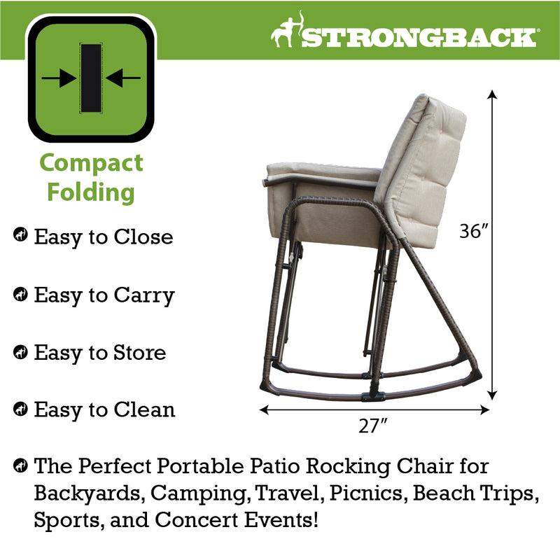 Load image into Gallery viewer, STRONGBACK Folding Patio Rocker: Experience Ultimate Comfort and Luxury
