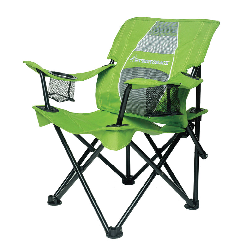 Load image into Gallery viewer, Introducing the Kids STRONGBACK Prodigy Kids Camping Chair - Lime Green/Grey Mesh - The Perfect Folding Chair for Kids
