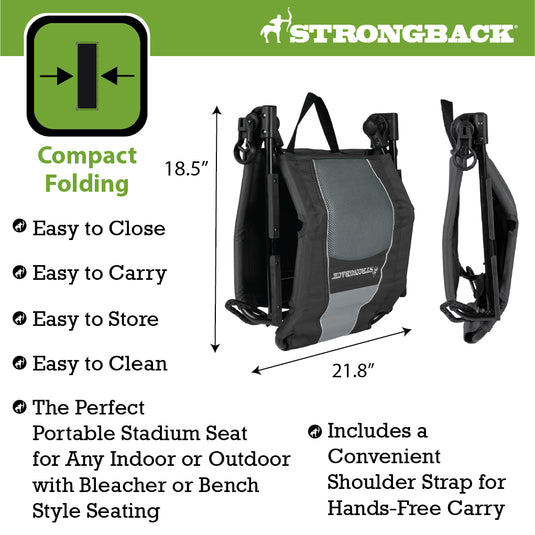 STRONGBACK Stadium Seat Black Ultimate Comfort for Game Day