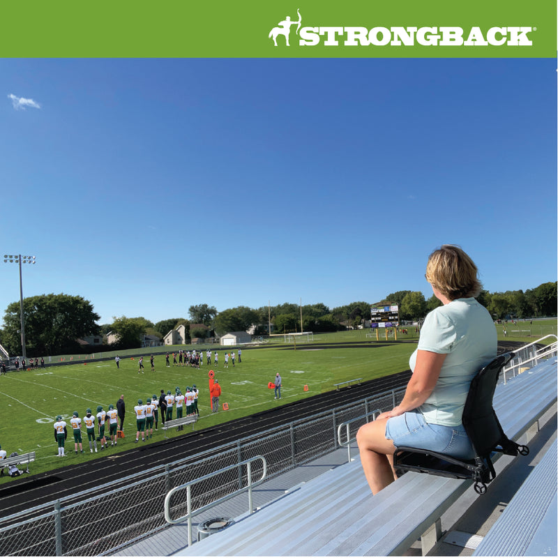 Load image into Gallery viewer, STRONGBACK Stadium Seat - Black - Ultimate Comfort for Game Day
