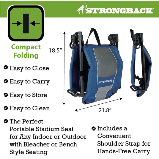 Stadium Seats For Bleachers Stadium Chair With Back Support And Wide Padded  Cushion-includes Shoulder Strap And Cup Holder